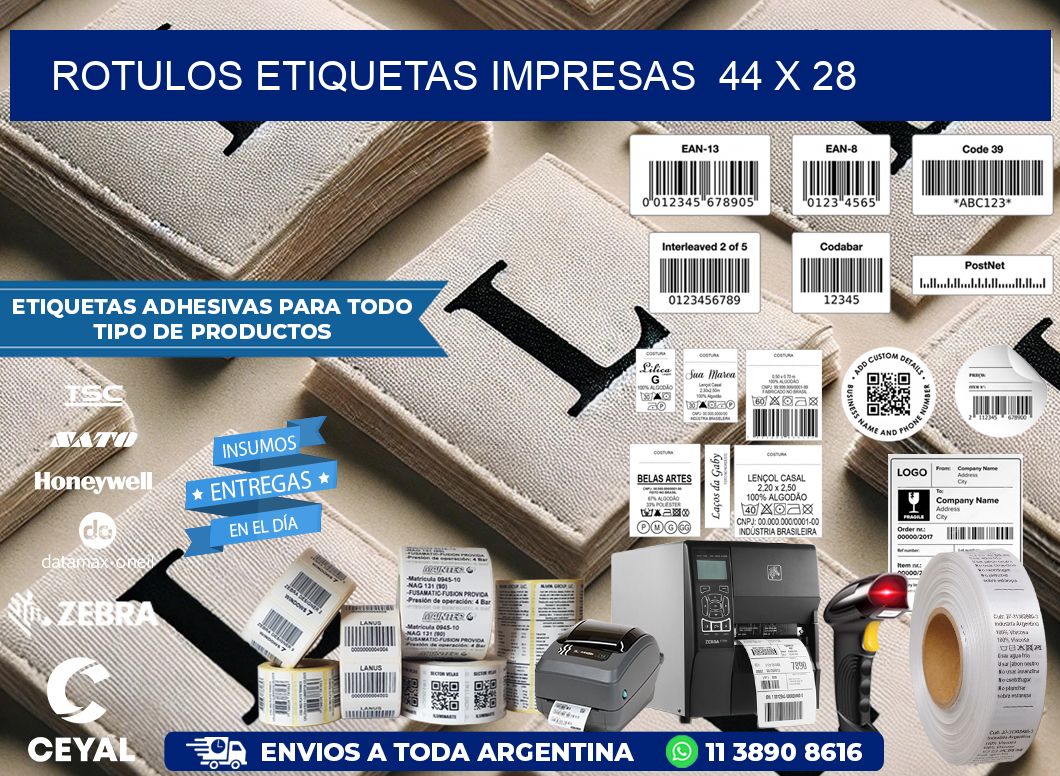 ROTULOS ETIQUETAS IMPRESAS  44 x 28