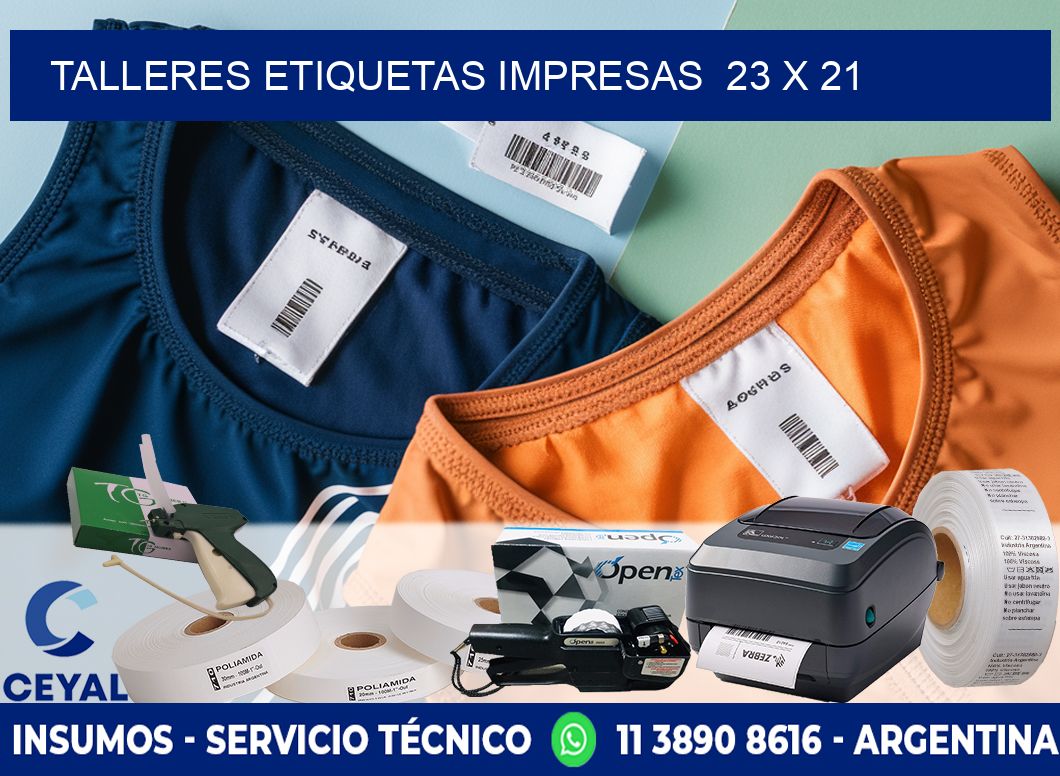 TALLERES ETIQUETAS IMPRESAS  23 x 21