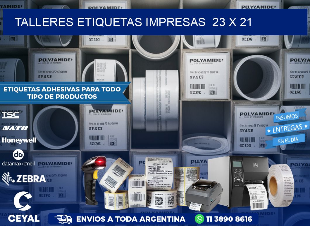 TALLERES ETIQUETAS IMPRESAS  23 x 21