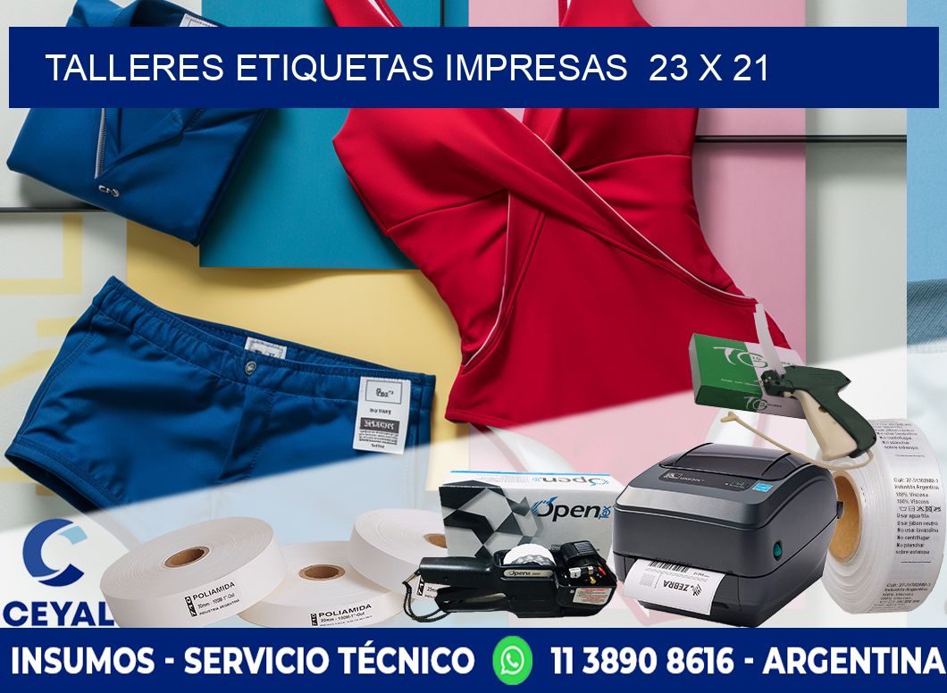 TALLERES ETIQUETAS IMPRESAS  23 x 21