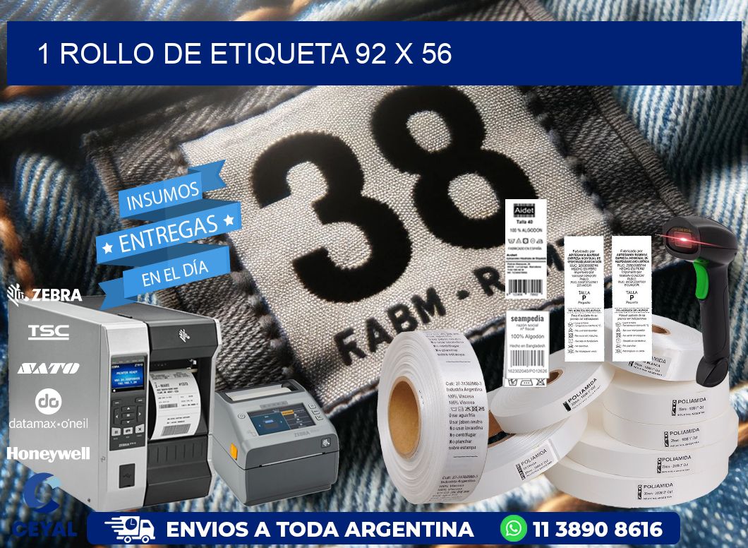 1 ROLLO DE ETIQUETA 92 x 56
