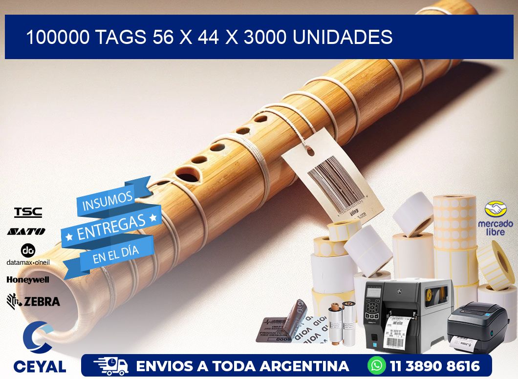 100000 TAGS 56 x 44 X 3000 UNIDADES