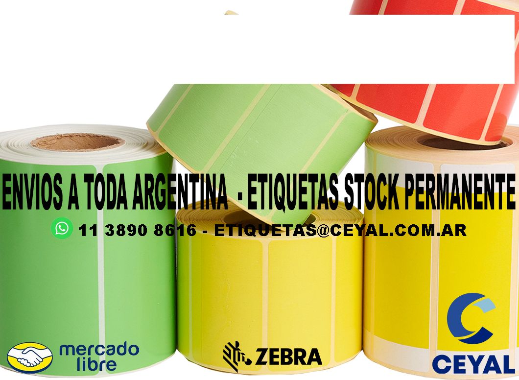 184 ETIQUETAS DE PAPEL TERMICO 53 x 41 X1400 UNIDADES