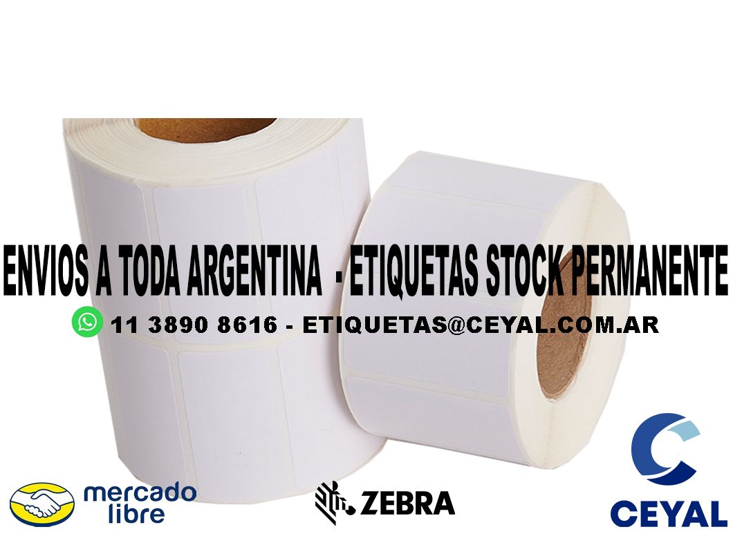 25 ROLLOS ETIQUETAS ILUSTRACION   36 x 93 X 2500 UNIDADES