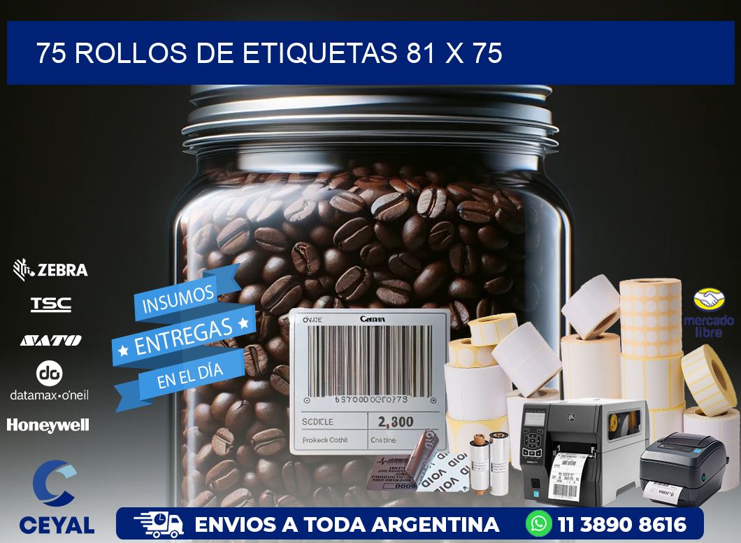 75 ROLLOS DE ETIQUETAS 81 x 75