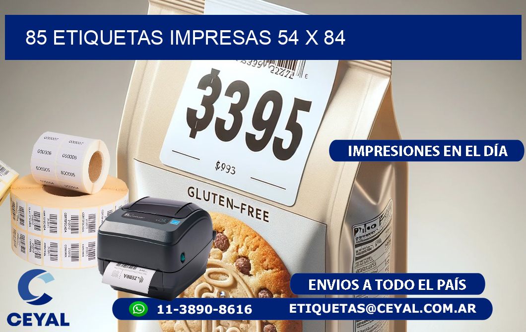 85 ETIQUETAS IMPRESAS 54 x 84