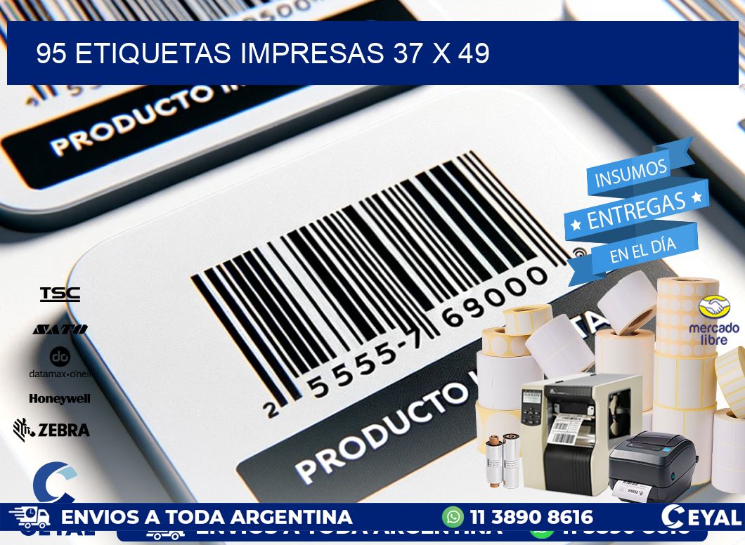 95 ETIQUETAS IMPRESAS 37 x 49