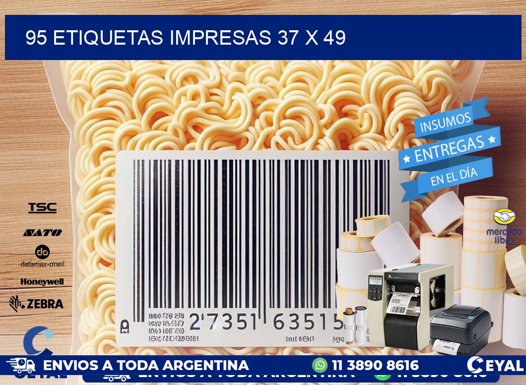 95 ETIQUETAS IMPRESAS 37 x 49