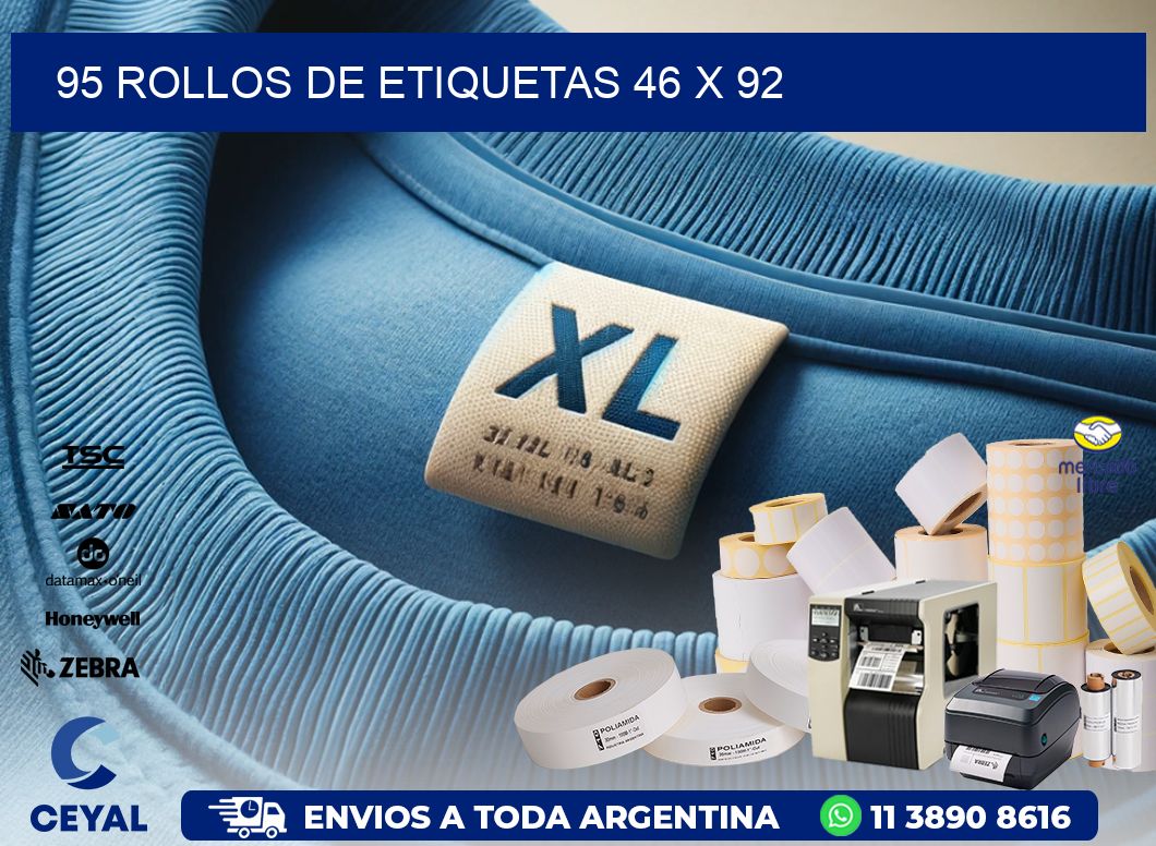 95 ROLLOS DE ETIQUETAS 46 x 92