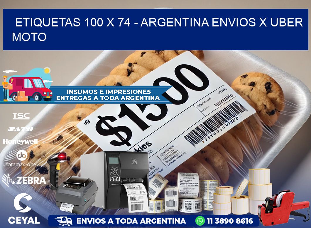 ETIQUETAS 100 x 74 - ARGENTINA ENVIOS X UBER MOTO