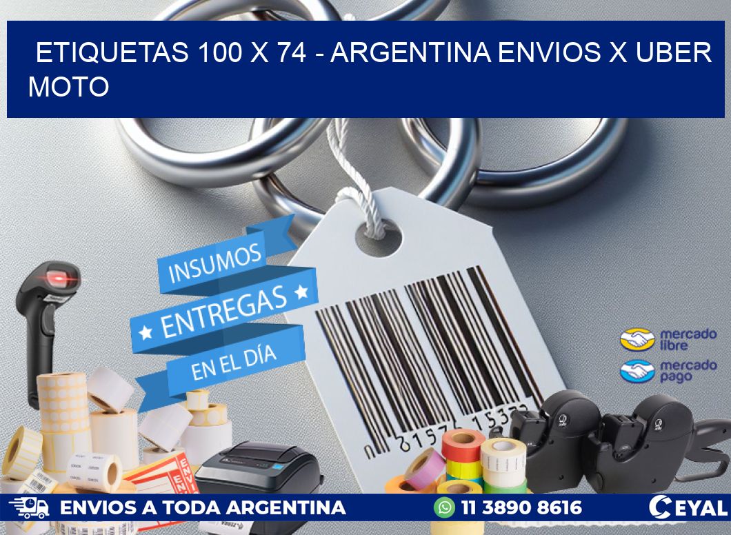 ETIQUETAS 100 x 74 - ARGENTINA ENVIOS X UBER MOTO