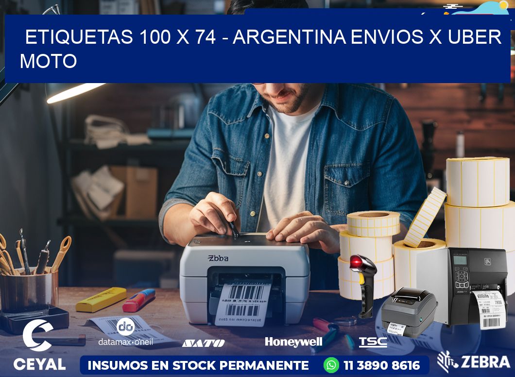 ETIQUETAS 100 x 74 - ARGENTINA ENVIOS X UBER MOTO