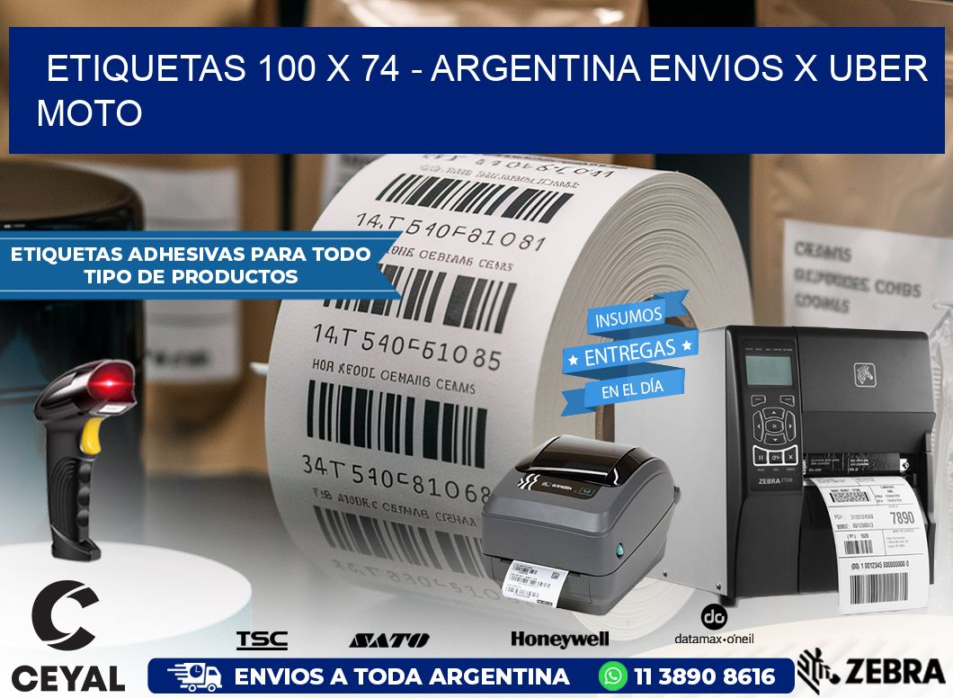 ETIQUETAS 100 x 74 – ARGENTINA ENVIOS X UBER MOTO