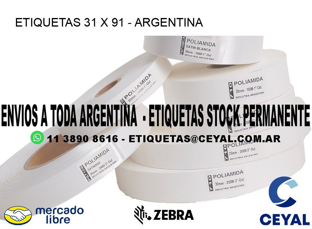 ETIQUETAS 31 x 91 - ARGENTINA