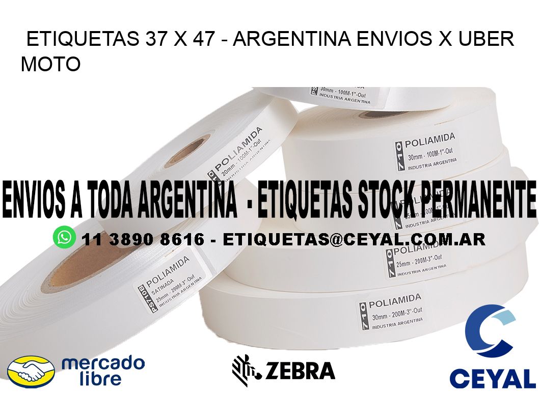 ETIQUETAS 37 x 47 - ARGENTINA ENVIOS X UBER MOTO