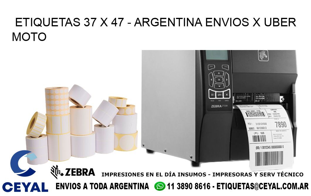 ETIQUETAS 37 x 47 - ARGENTINA ENVIOS X UBER MOTO