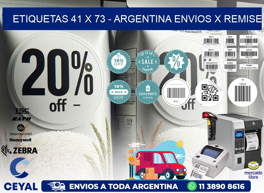 ETIQUETAS 41 x 73 - ARGENTINA ENVIOS X REMISE