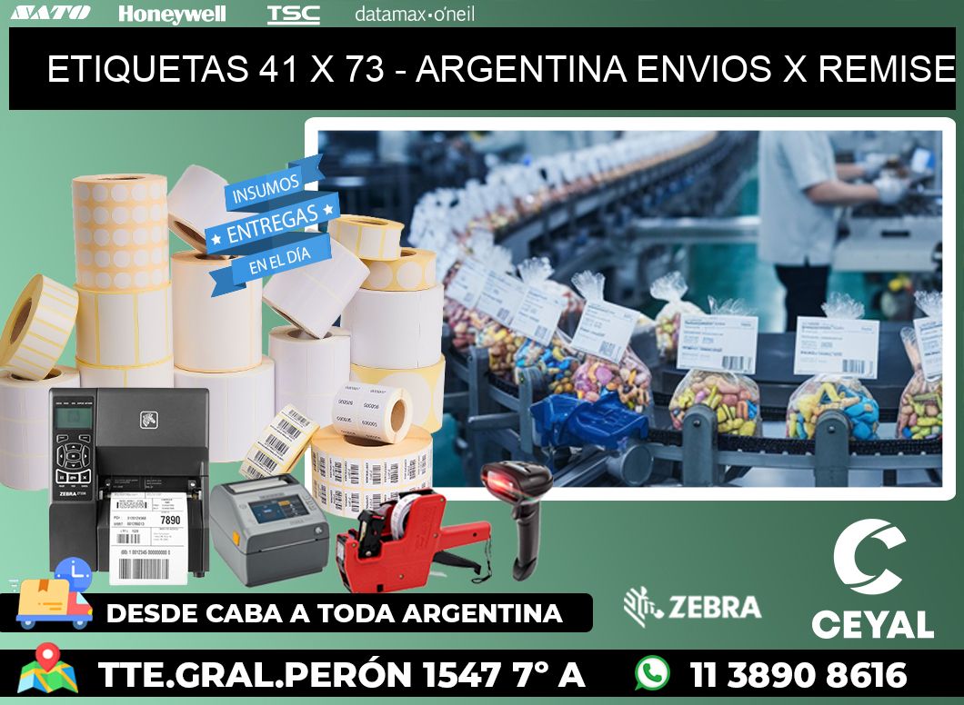 ETIQUETAS 41 x 73 - ARGENTINA ENVIOS X REMISE