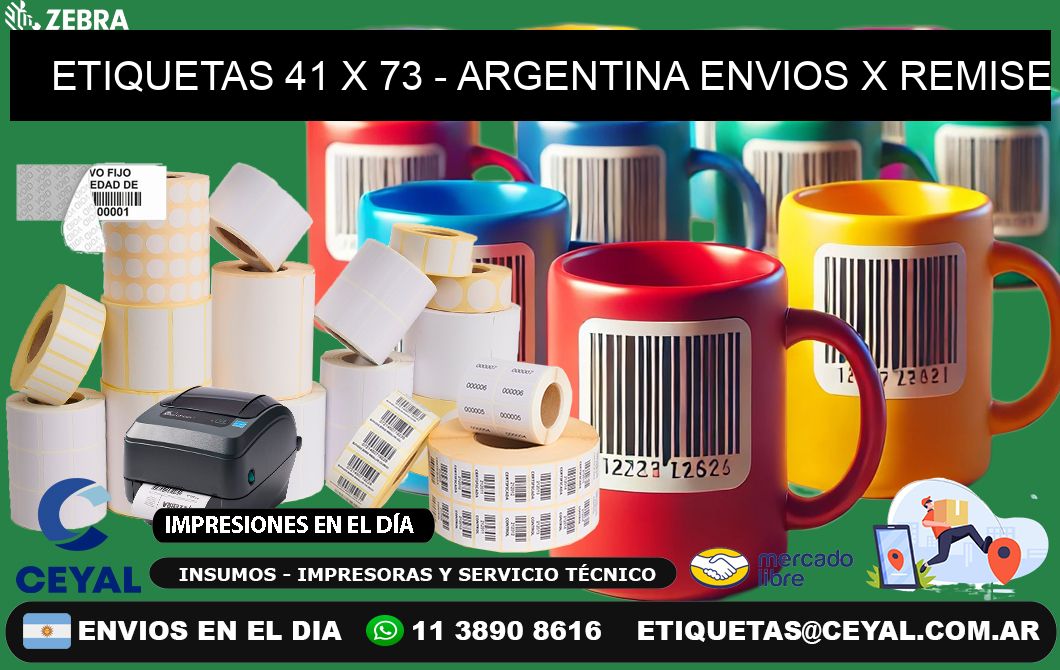 ETIQUETAS 41 x 73 - ARGENTINA ENVIOS X REMISE