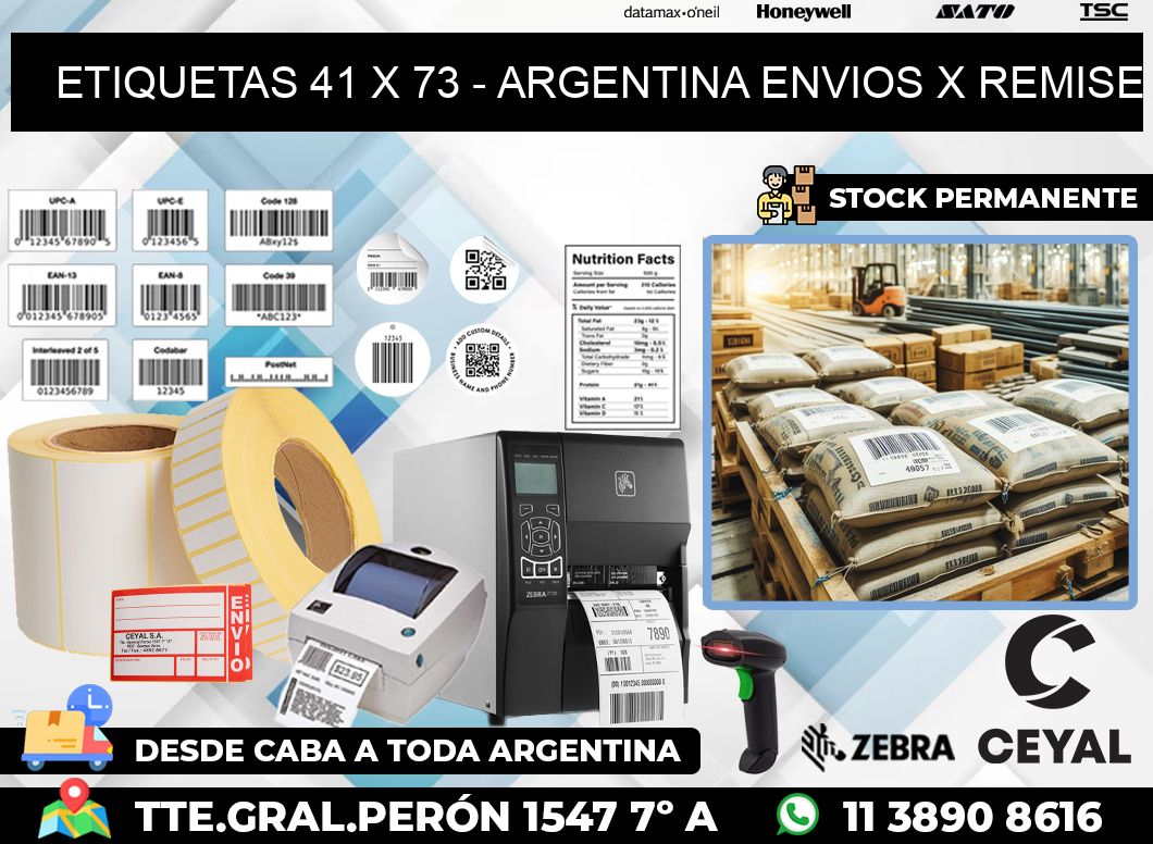 ETIQUETAS 41 x 73 – ARGENTINA ENVIOS X REMISE