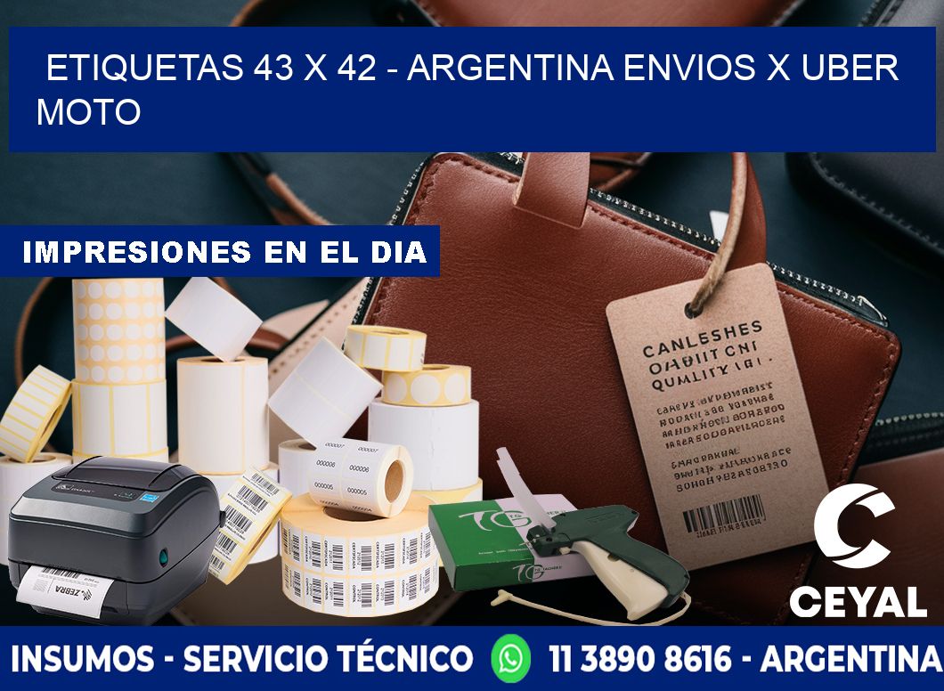 ETIQUETAS 43 x 42 - ARGENTINA ENVIOS X UBER MOTO