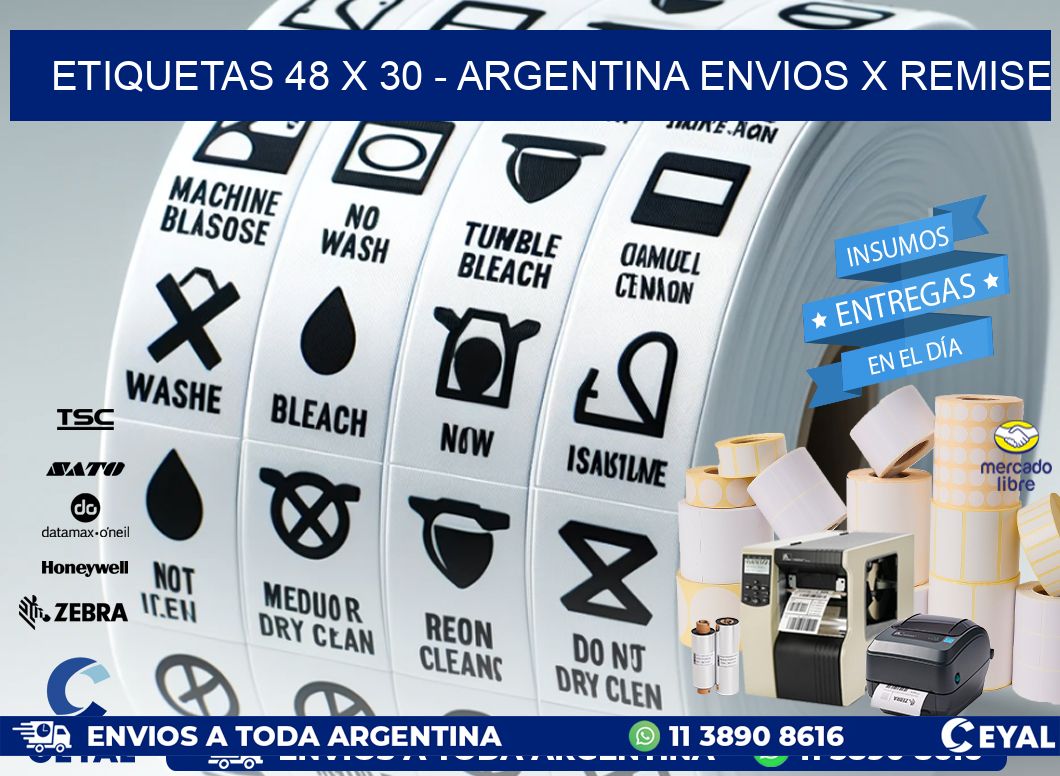ETIQUETAS 48 x 30 - ARGENTINA ENVIOS X REMISE