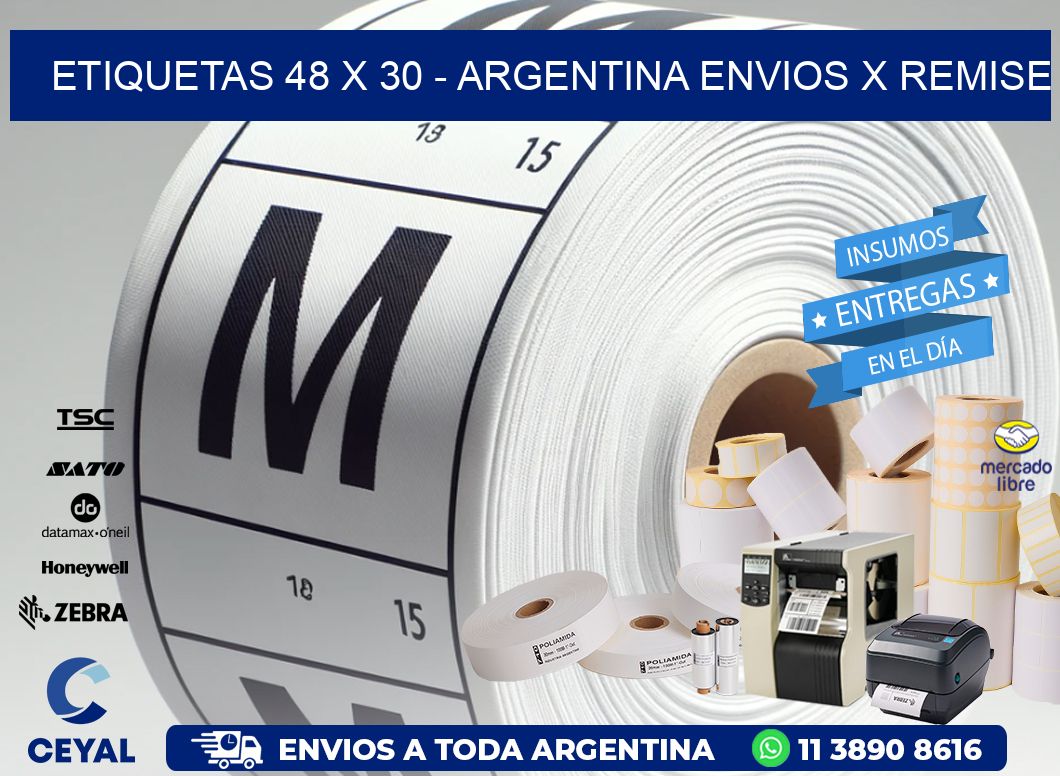 ETIQUETAS 48 x 30 - ARGENTINA ENVIOS X REMISE