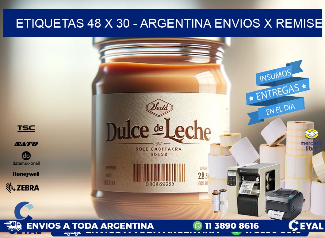 ETIQUETAS 48 x 30 - ARGENTINA ENVIOS X REMISE