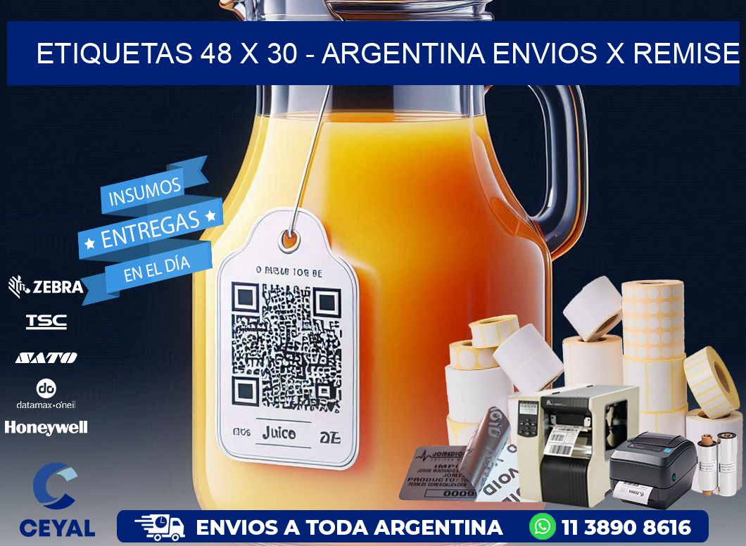 ETIQUETAS 48 x 30 - ARGENTINA ENVIOS X REMISE