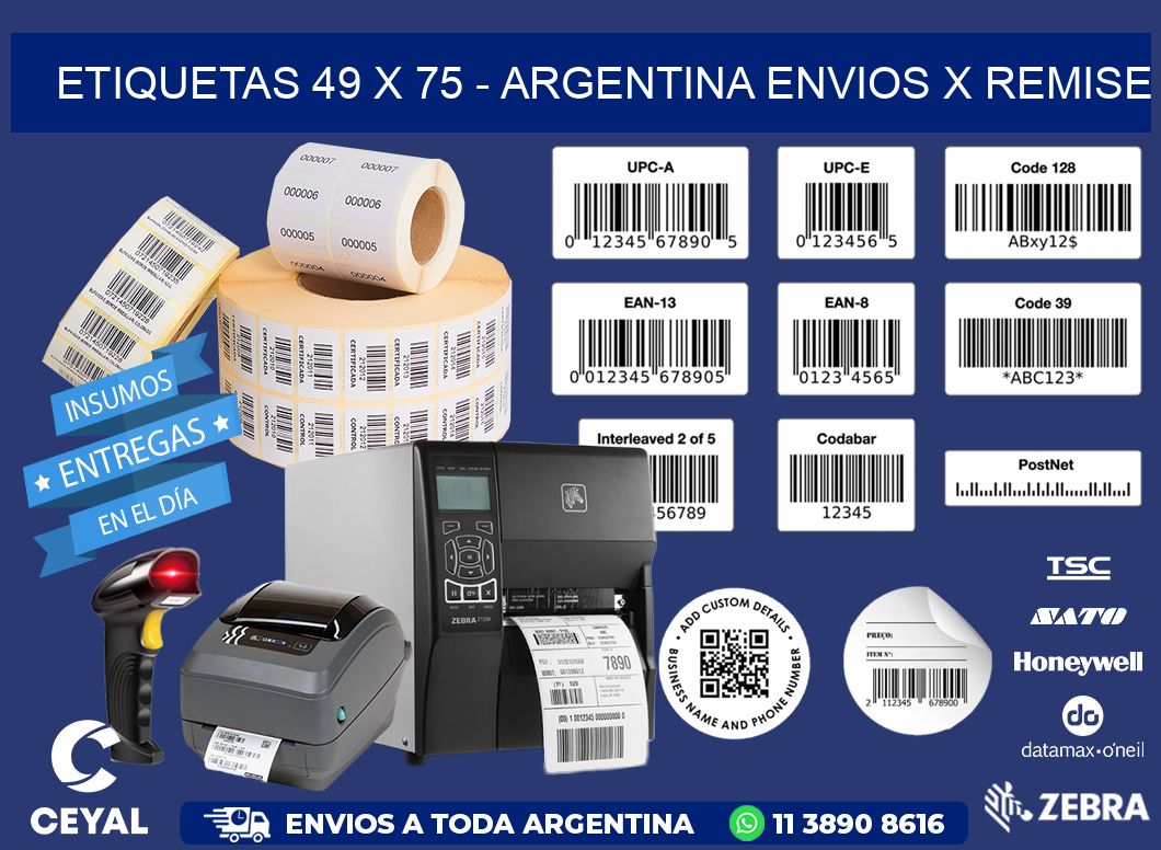 ETIQUETAS 49 x 75 - ARGENTINA ENVIOS X REMISE