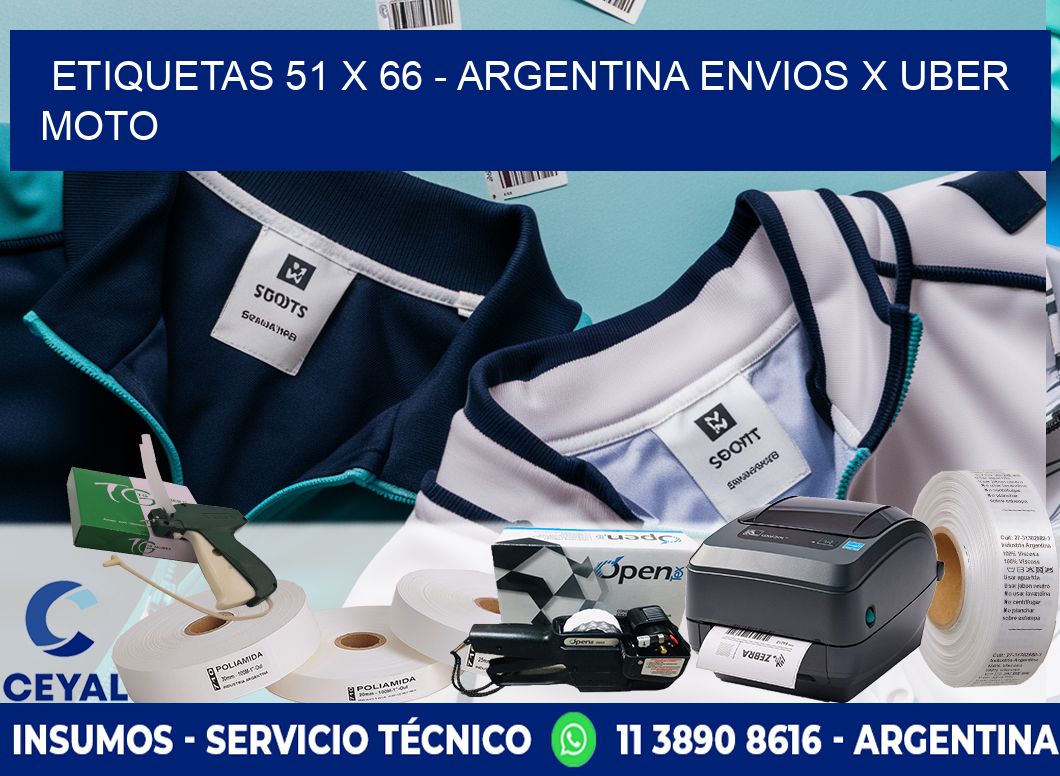 ETIQUETAS 51 x 66 - ARGENTINA ENVIOS X UBER MOTO