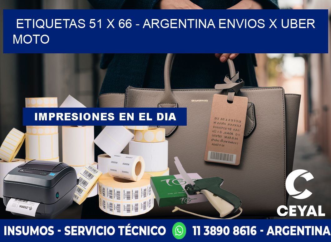 ETIQUETAS 51 x 66 - ARGENTINA ENVIOS X UBER MOTO