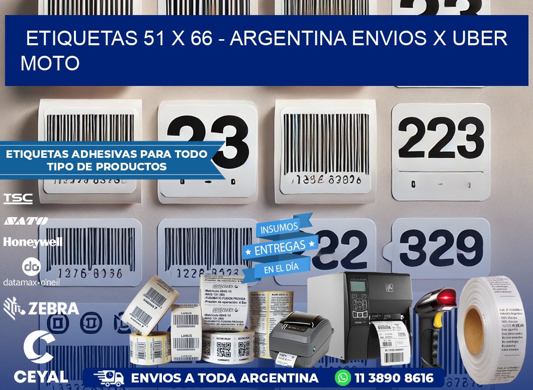 ETIQUETAS 51 x 66 - ARGENTINA ENVIOS X UBER MOTO