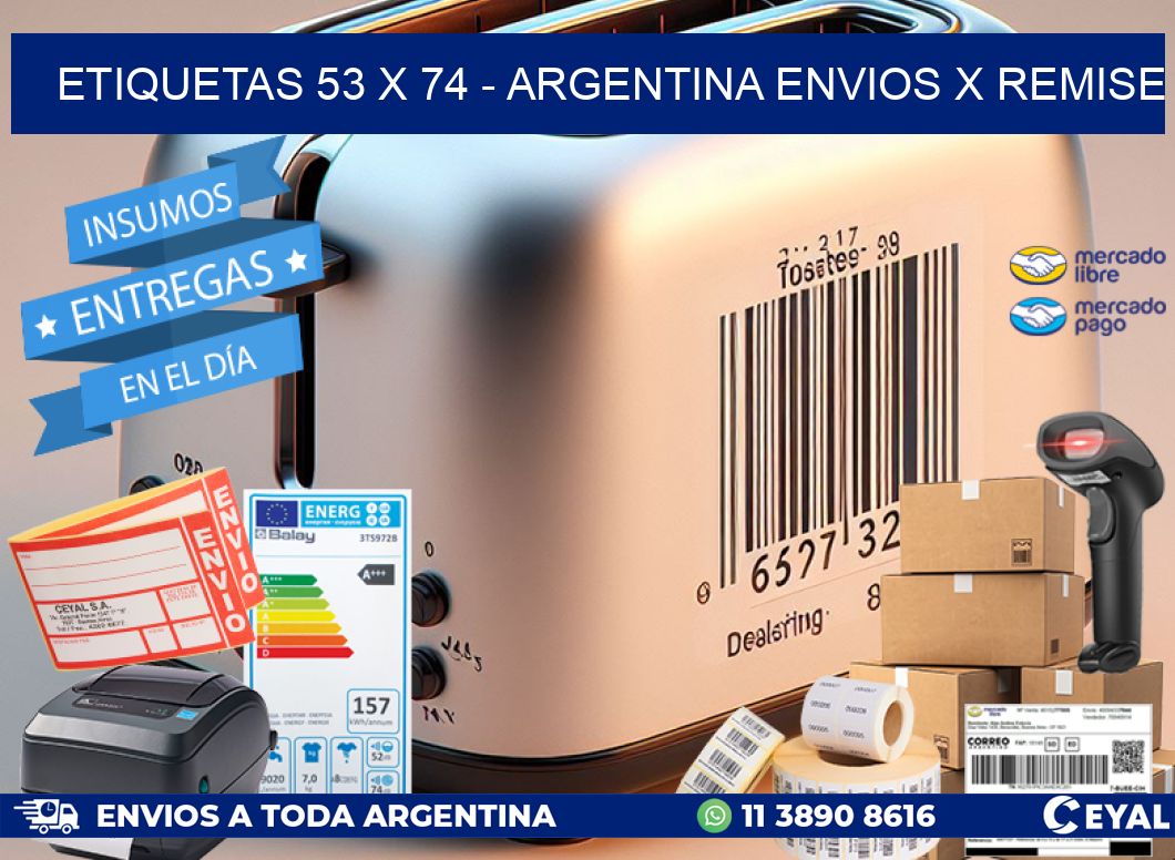 ETIQUETAS 53 x 74 - ARGENTINA ENVIOS X REMISE
