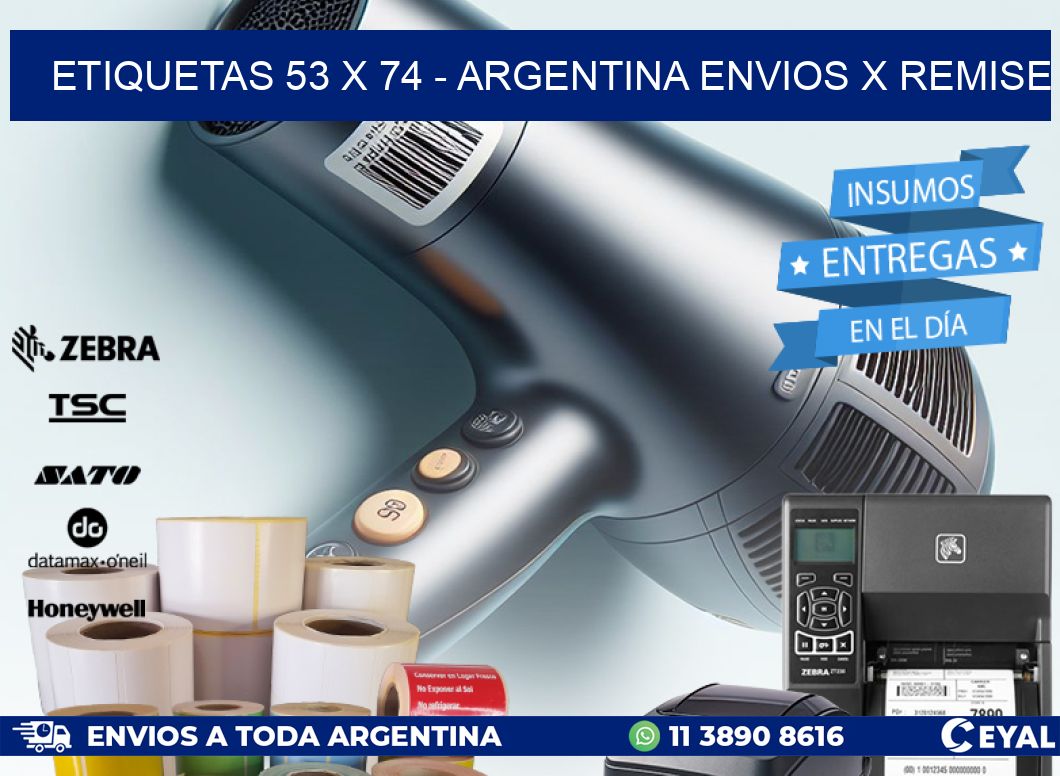 ETIQUETAS 53 x 74 - ARGENTINA ENVIOS X REMISE