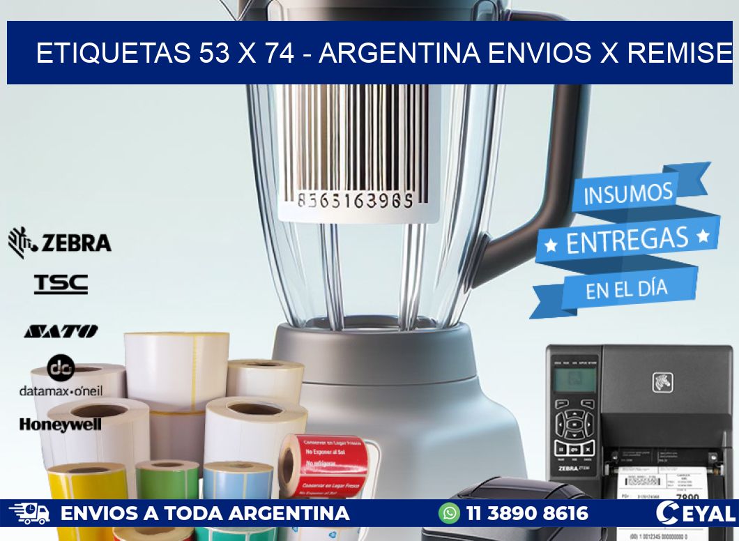 ETIQUETAS 53 x 74 - ARGENTINA ENVIOS X REMISE