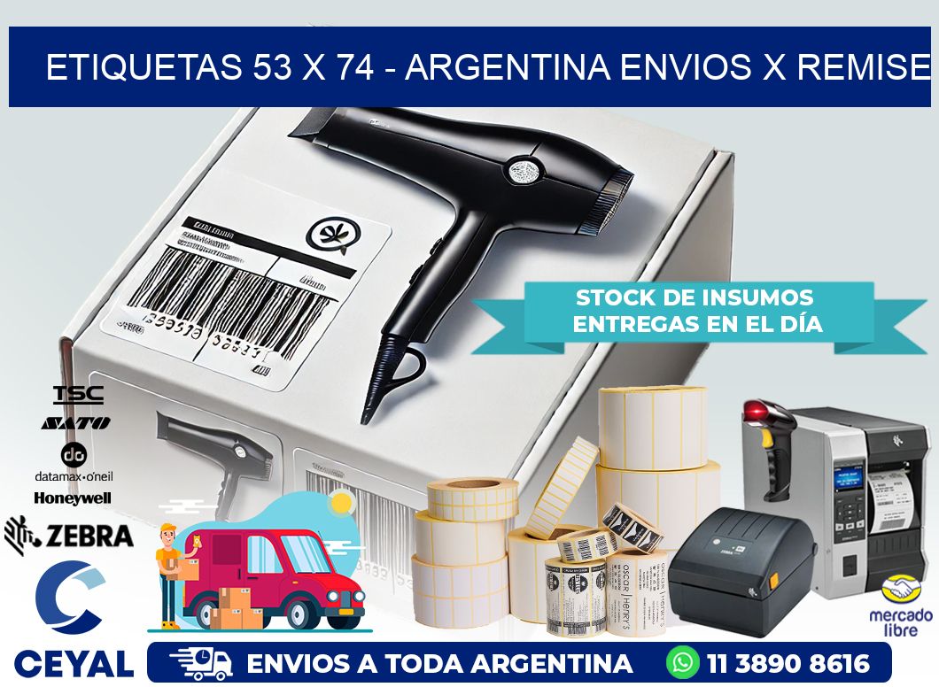 ETIQUETAS 53 x 74 – ARGENTINA ENVIOS X REMISE