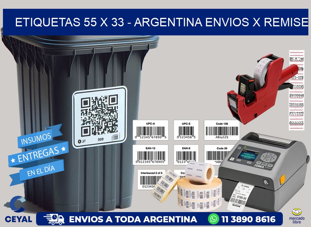 ETIQUETAS 55 x 33 – ARGENTINA ENVIOS X REMISE