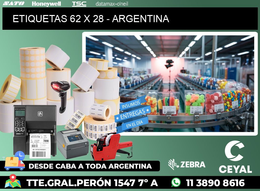 ETIQUETAS 62 x 28 - ARGENTINA