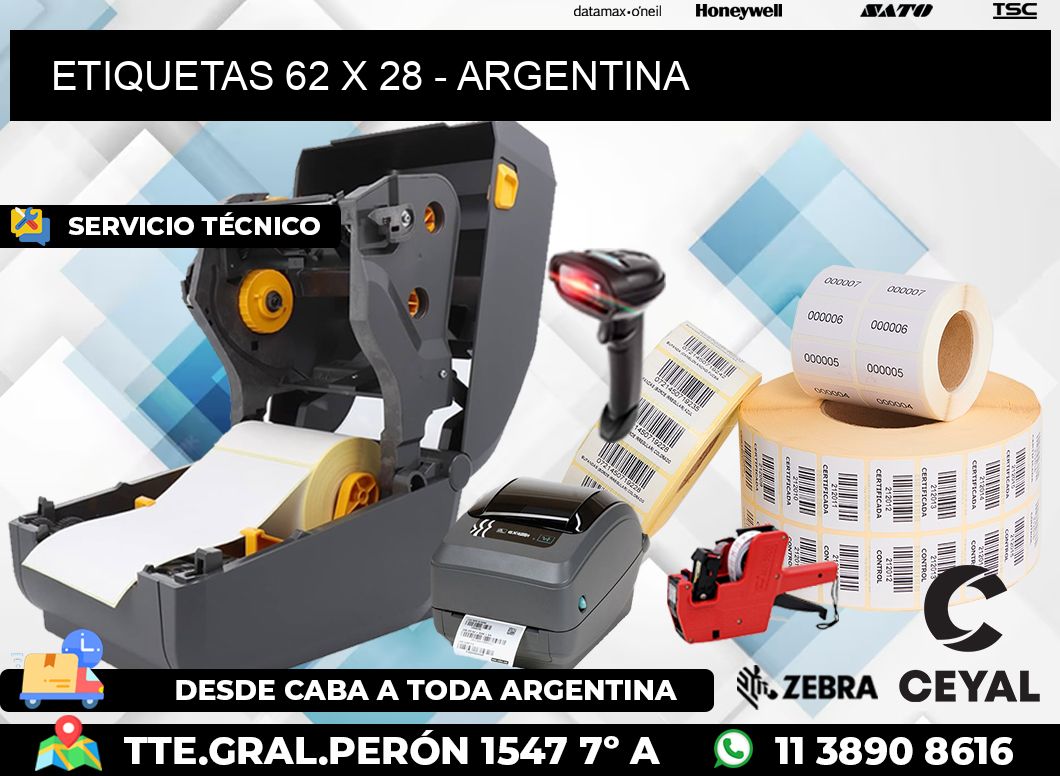 ETIQUETAS 62 x 28 - ARGENTINA