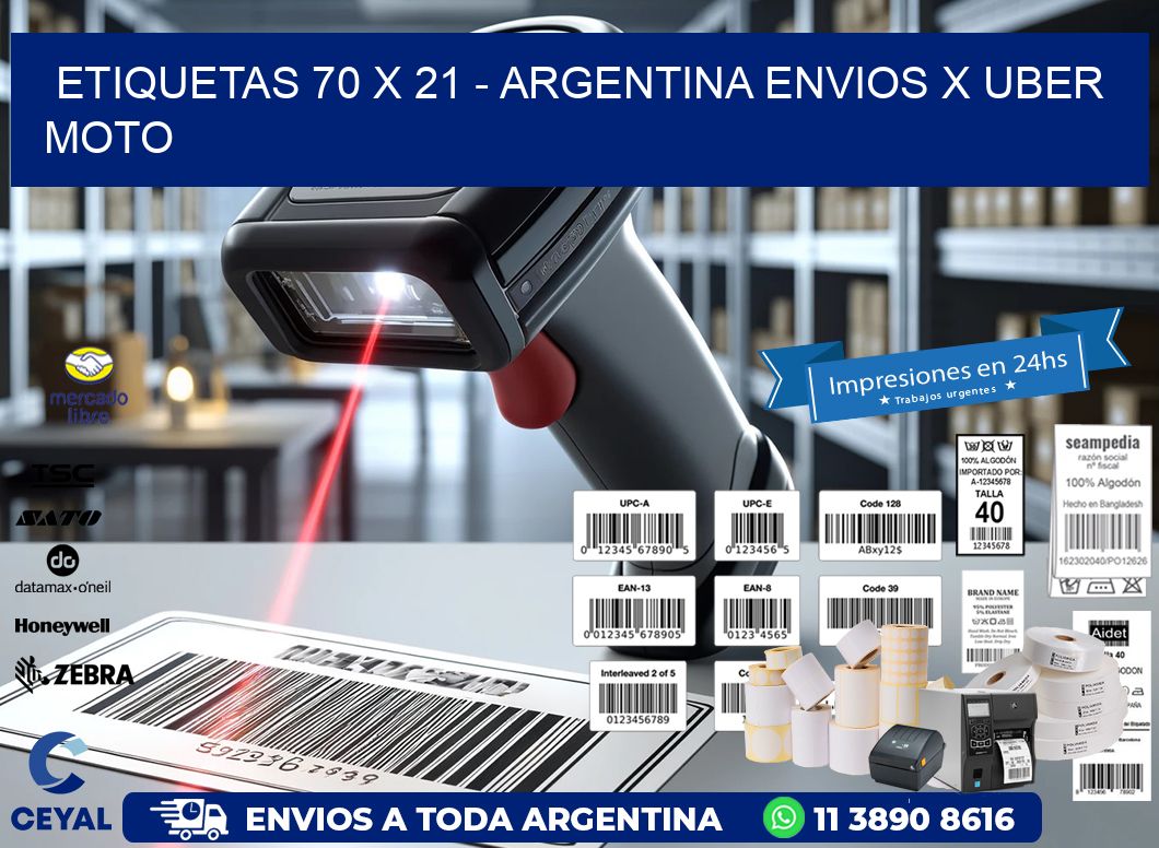 ETIQUETAS 70 x 21 – ARGENTINA ENVIOS X UBER MOTO