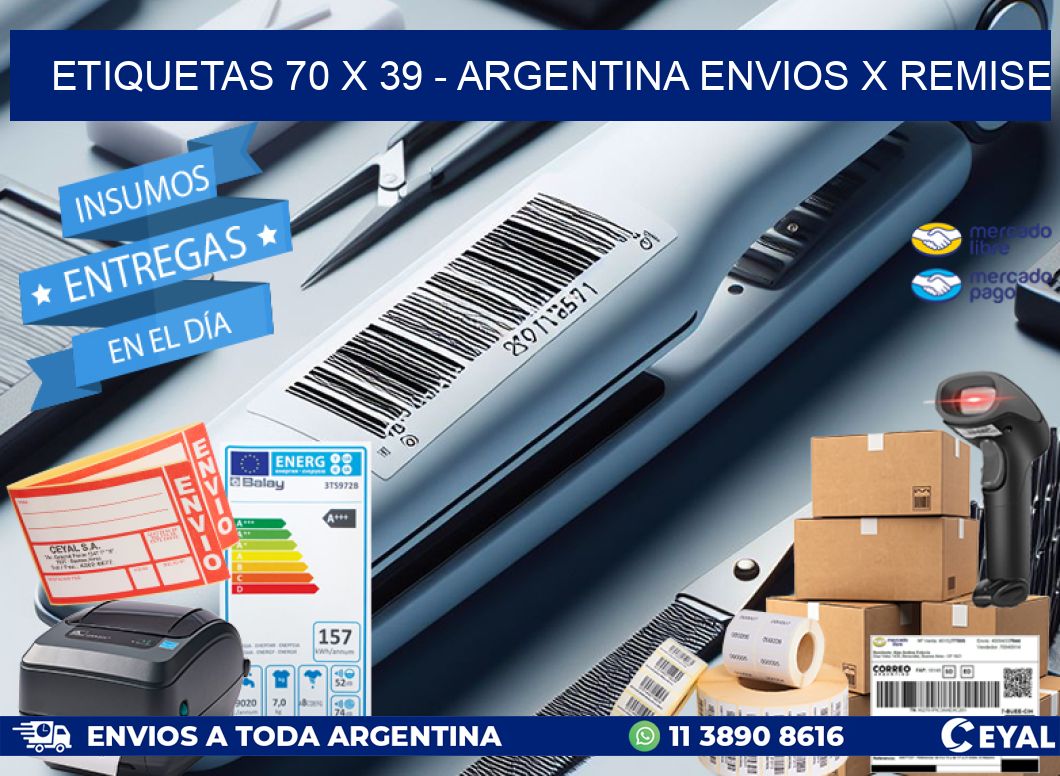ETIQUETAS 70 x 39 - ARGENTINA ENVIOS X REMISE