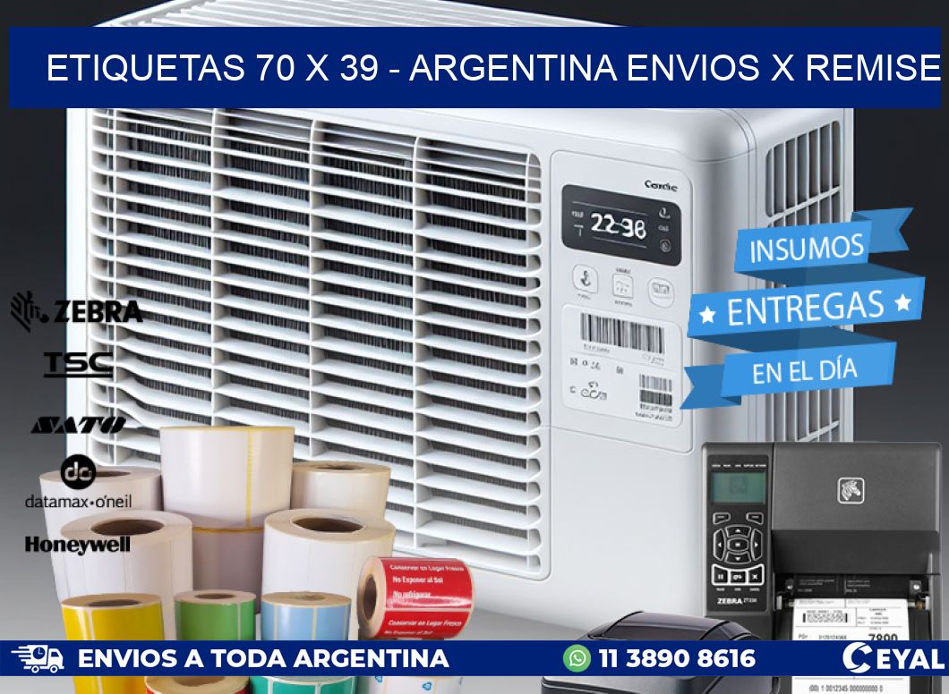 ETIQUETAS 70 x 39 - ARGENTINA ENVIOS X REMISE