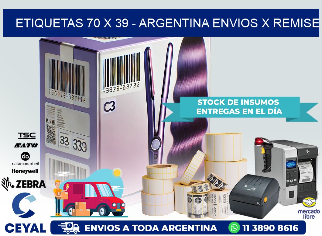 ETIQUETAS 70 x 39 – ARGENTINA ENVIOS X REMISE