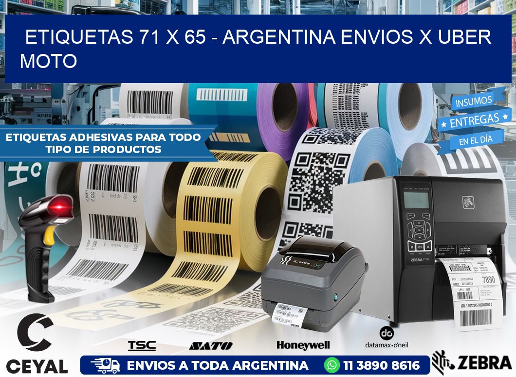 ETIQUETAS 71 x 65 – ARGENTINA ENVIOS X UBER MOTO