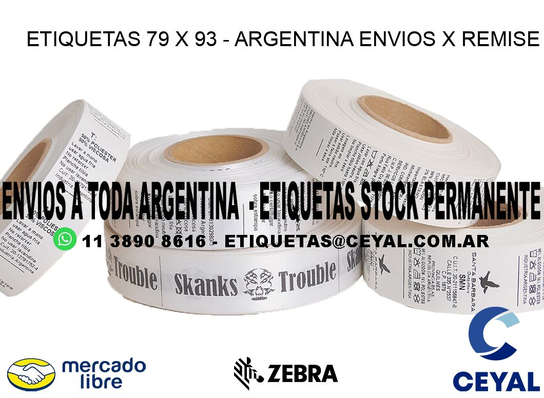 ETIQUETAS 79 x 93 - ARGENTINA ENVIOS X REMISE