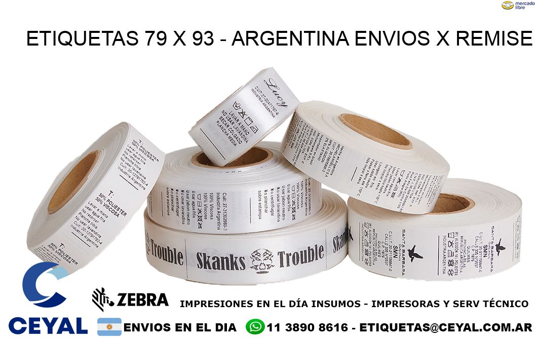 ETIQUETAS 79 x 93 - ARGENTINA ENVIOS X REMISE