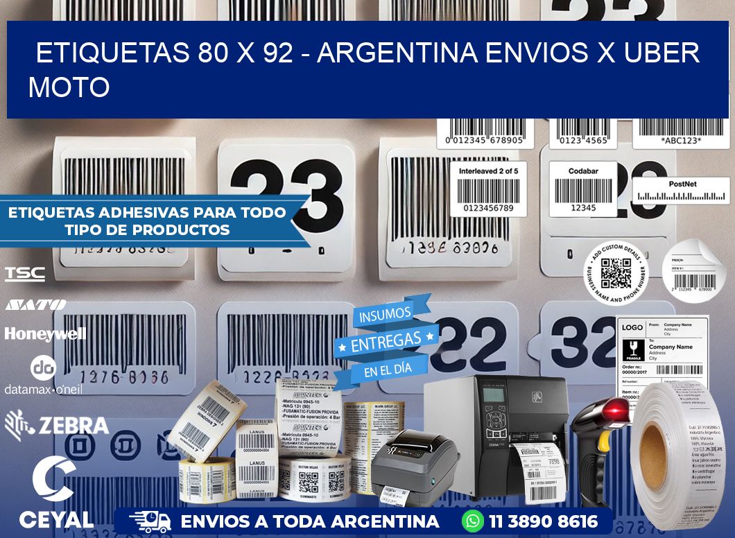 ETIQUETAS 80 x 92 – ARGENTINA ENVIOS X UBER MOTO