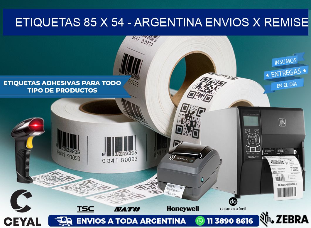 ETIQUETAS 85 x 54 – ARGENTINA ENVIOS X REMISE