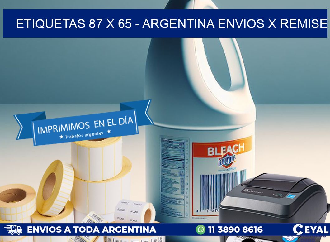 ETIQUETAS 87 x 65 - ARGENTINA ENVIOS X REMISE